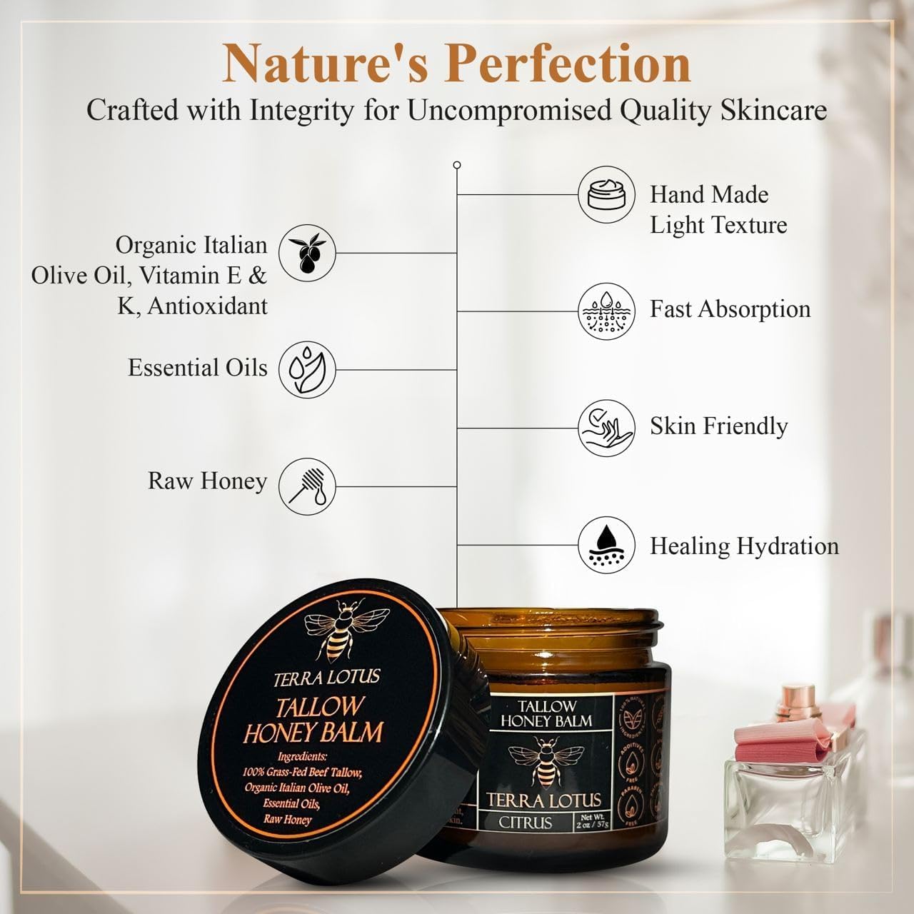 Aphrodite Grass-Fed Tallow & Honey Moisturizing Balm – 57 ml